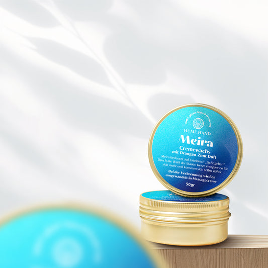 Meira A transformative wax-cream that melts into a scented massage lotion with orange aroma 50gr